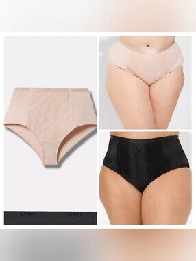 Torrid Curve smoothing high-waist briefs 2 Nude 1 Black  Shapewear NWOT Size 1x